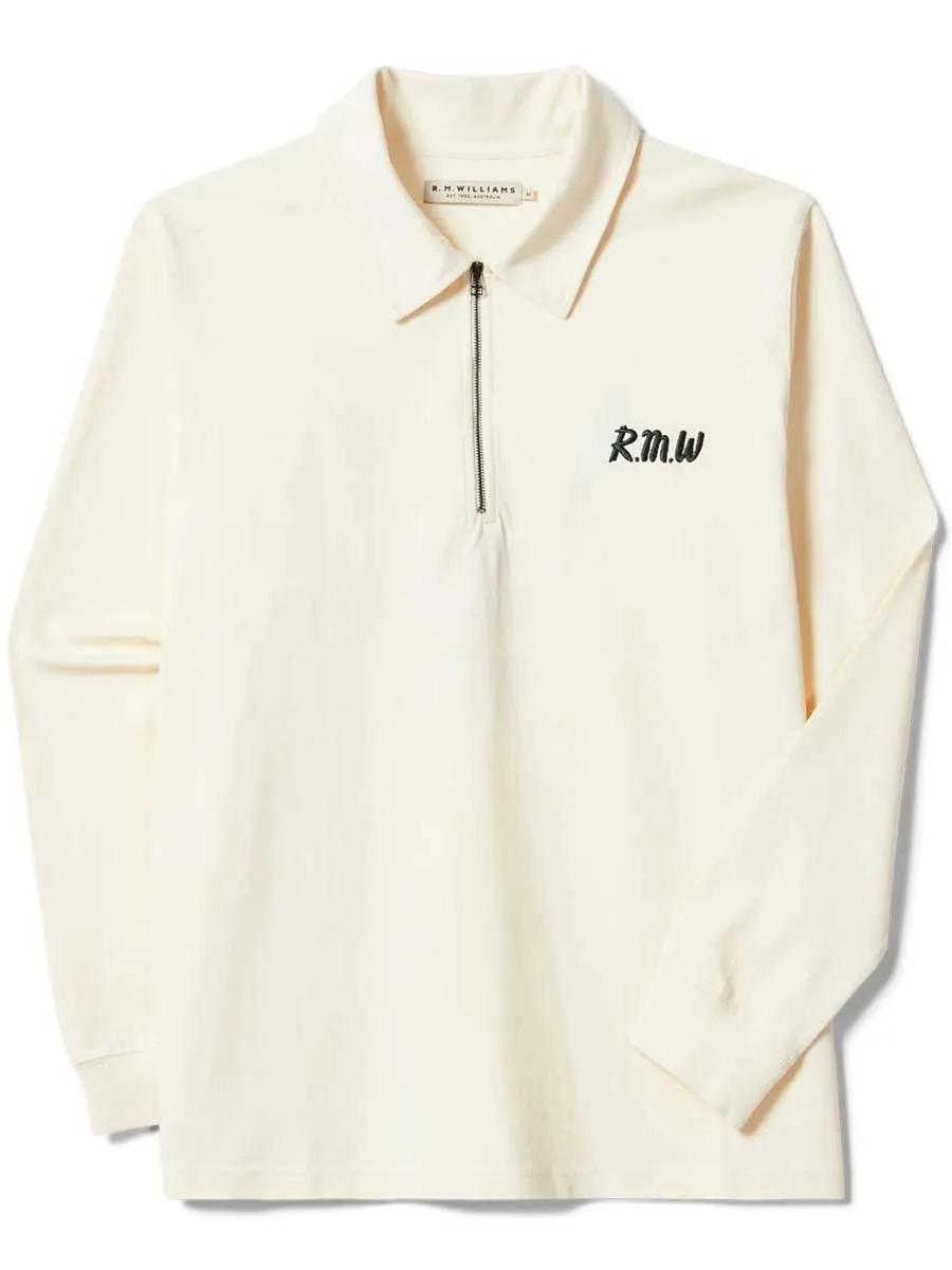 30% OFF RM WILLIAMS 1/4 Zip Rugby Top - Men's - Cream - Size: 3XL