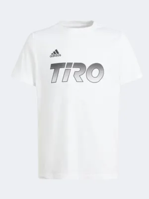 Adidas Hot Tiro Boys Sportswear T-Shirt White/Silver