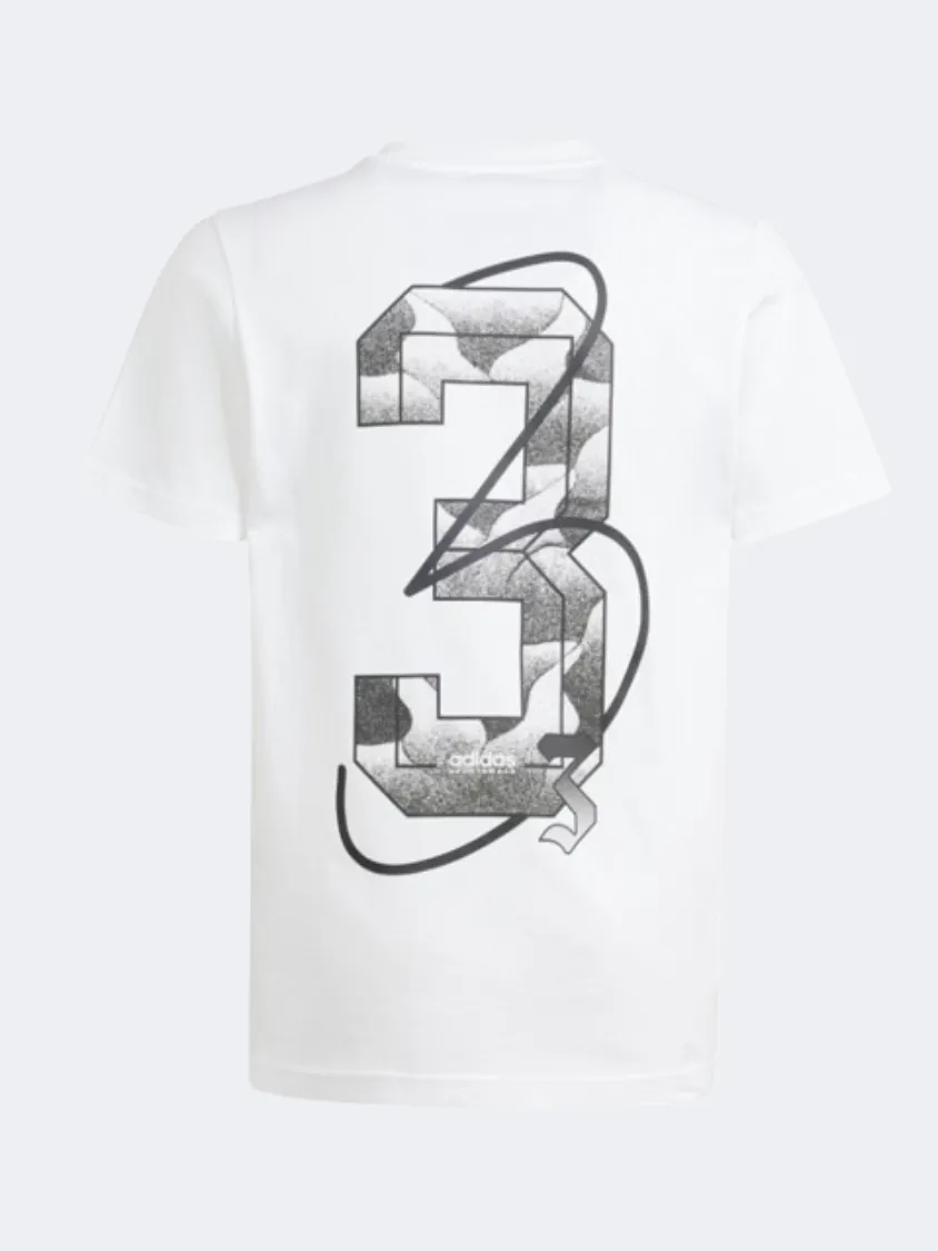 Adidas Hot Tiro Boys Sportswear T-Shirt White/Silver