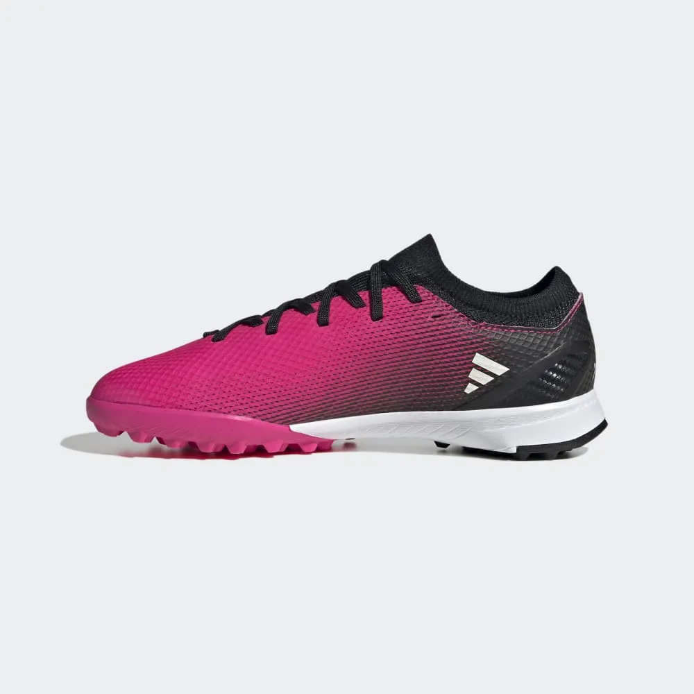 adidas Kid's X Speedportal.3 TF J Turf Football Boots Black/Pink
