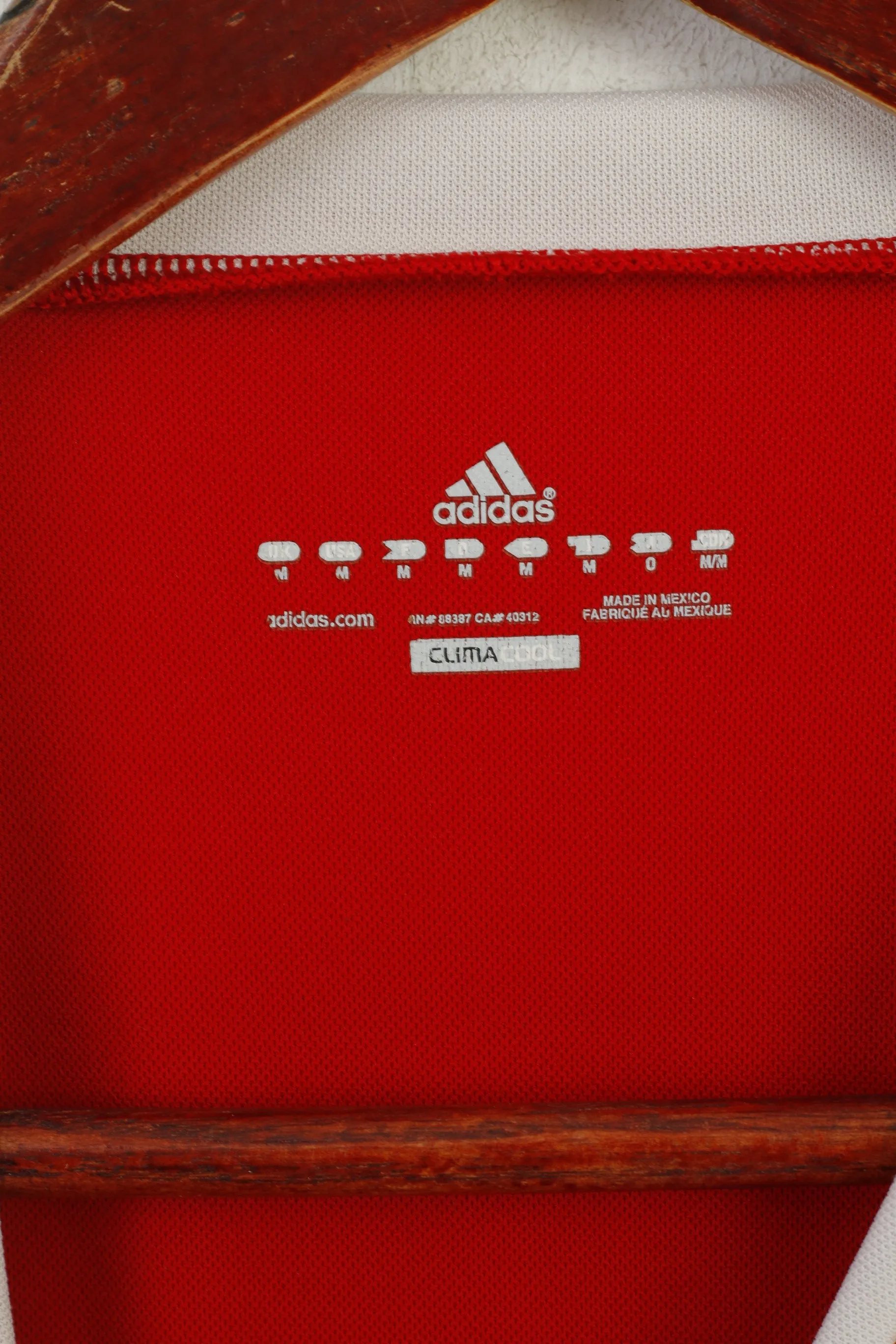 Adidas Men M Shirt Red Climacool MLS Soccer Sportswear Training Jersey Top
