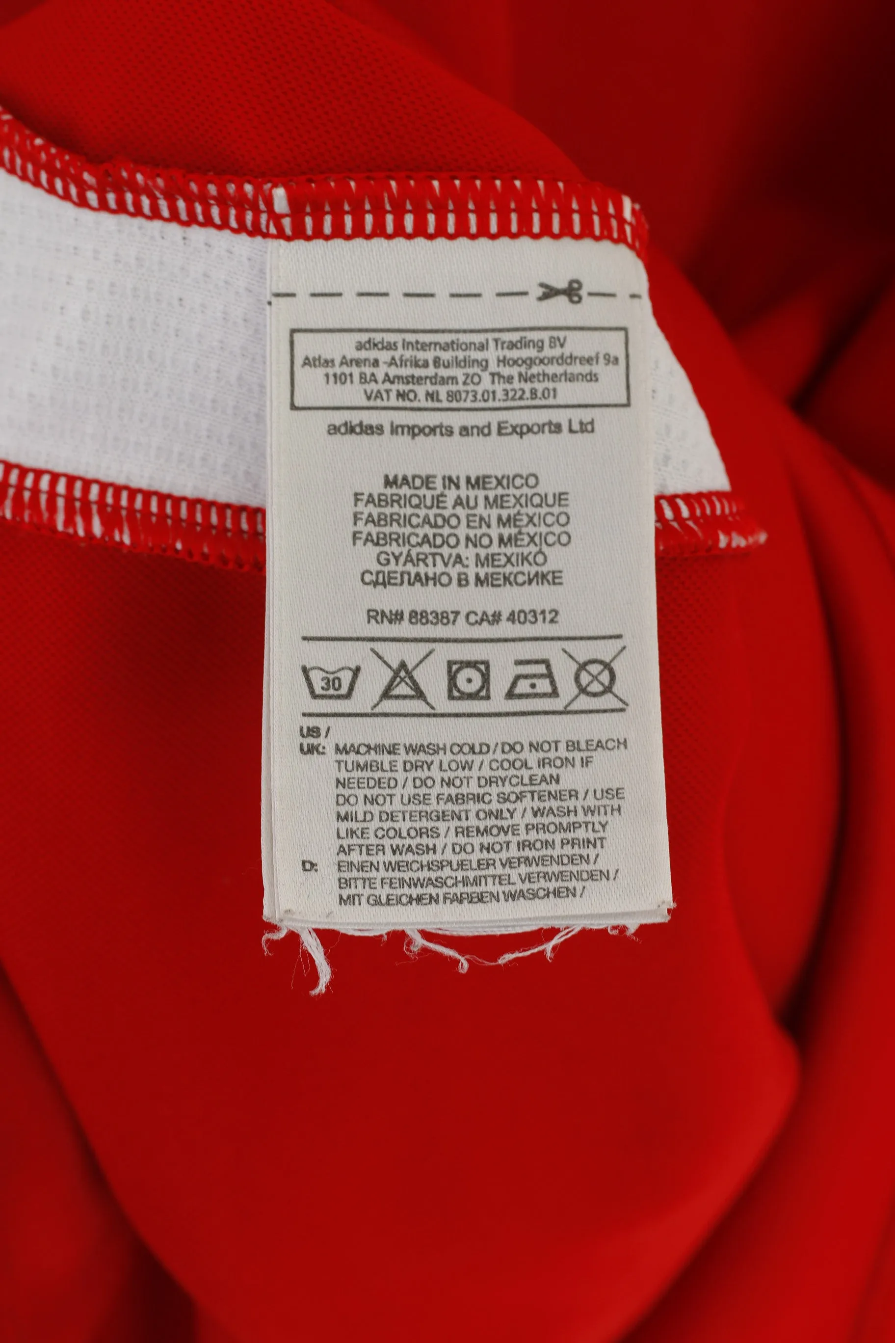 Adidas Men M Shirt Red Climacool MLS Soccer Sportswear Training Jersey Top