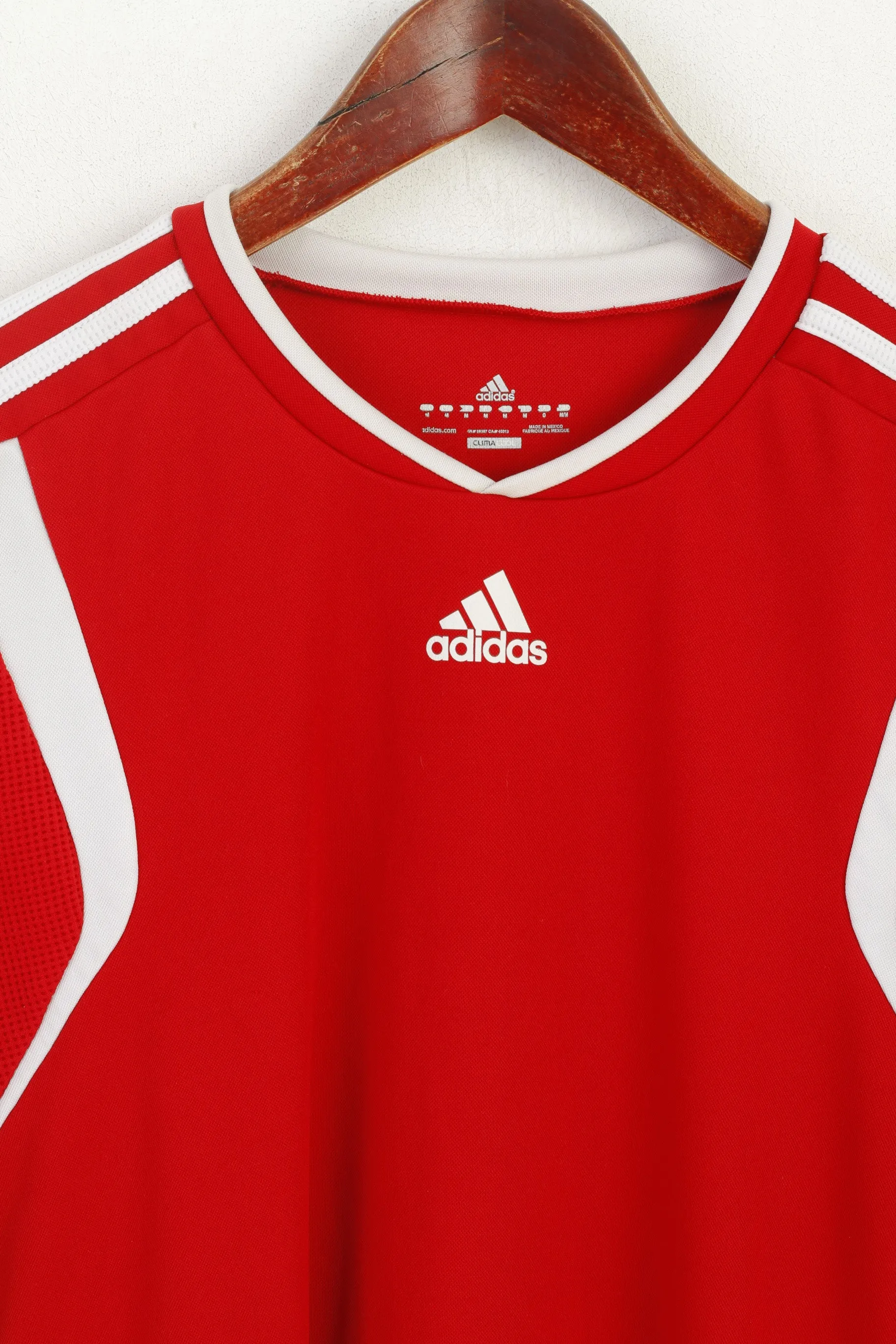 Adidas Men M Shirt Red Climacool MLS Soccer Sportswear Training Jersey Top