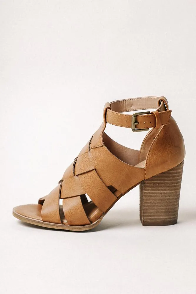 Alma Woven Heels in Camel
