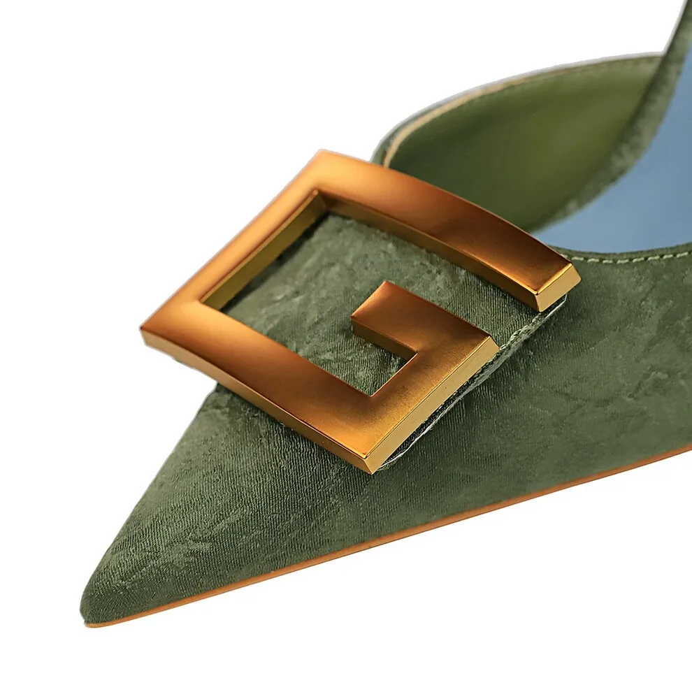 Amozae-     2024 Women 10.5cm High Heels Green Pumps Lady   Luxury Designer Bride Heels Prom Fetish Buckle Scarpins Plus Size 43 Shoes