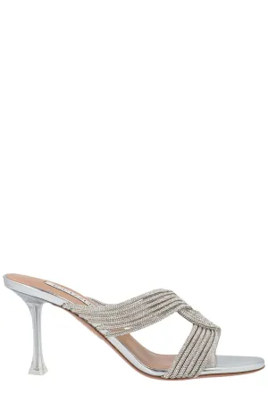 Aquazzura Woven Detailed Slip-On Mules