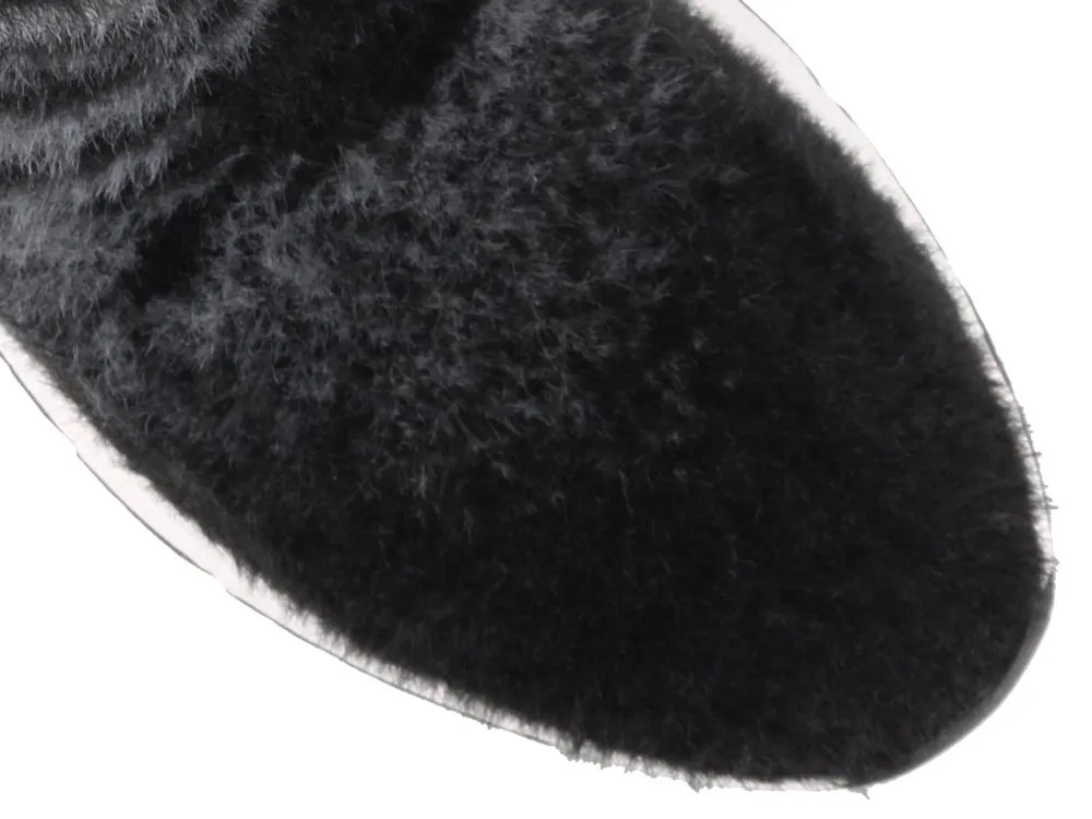 Ash King Fur Detail High Top Sneakers