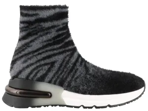 Ash King Fur Detail High Top Sneakers