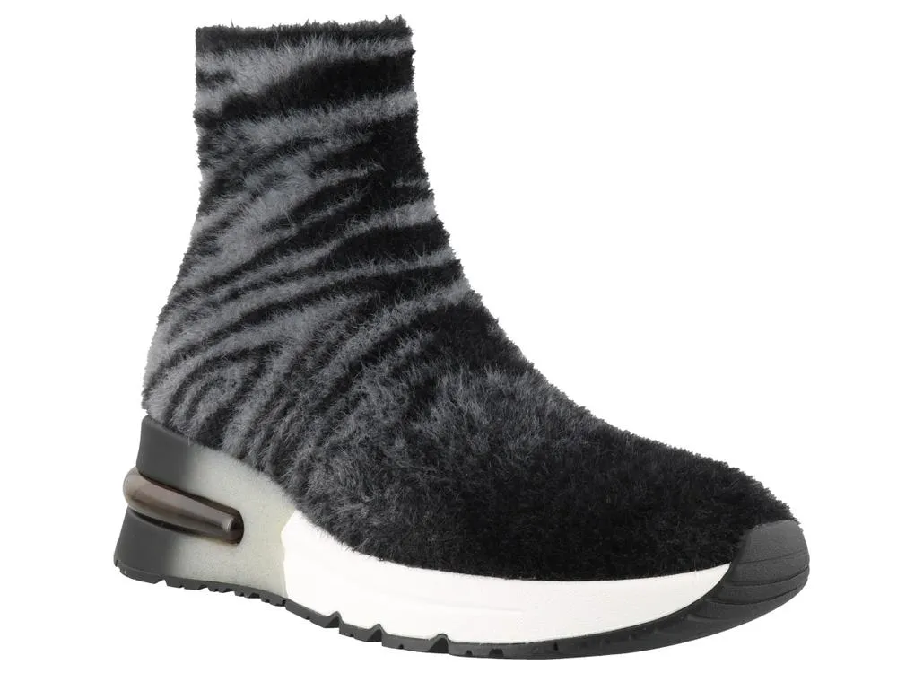 Ash King Fur Detail High Top Sneakers