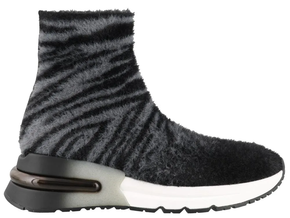 Ash King Fur Detail High Top Sneakers