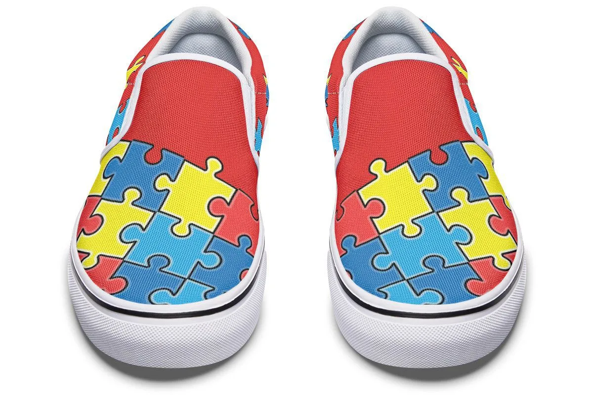 Autism Awareness Puzzle Slip-On Shoes
