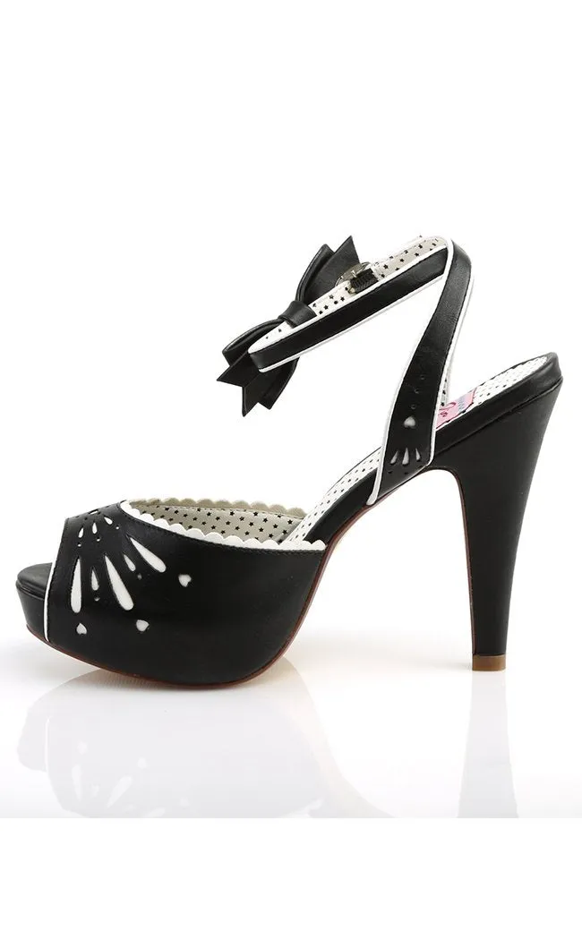BETTIE-01 Blk Faux Leather Heels