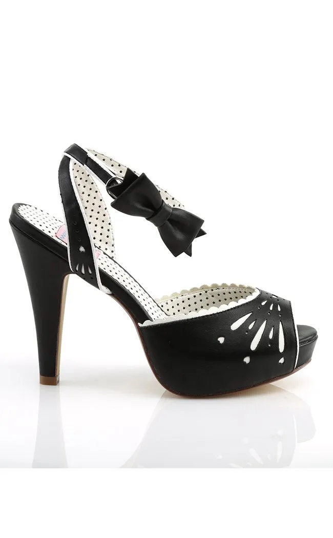 BETTIE-01 Blk Faux Leather Heels