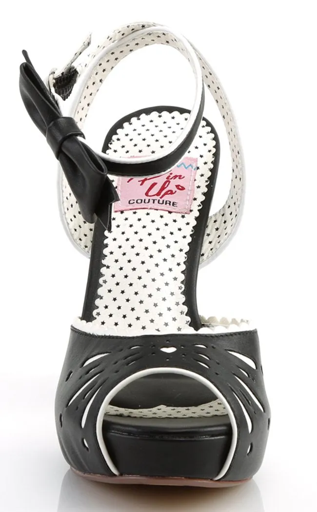 BETTIE-01 Blk Faux Leather Heels