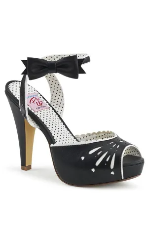 BETTIE-01 Blk Faux Leather Heels