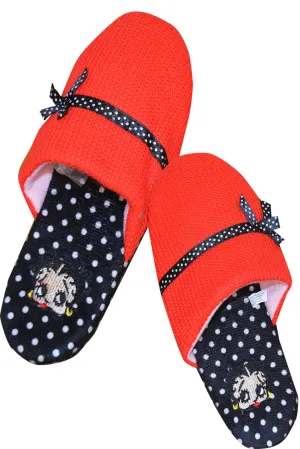 Betty Boop Red and Black Polka Dot Scuff Slippers