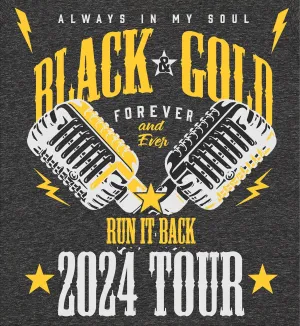 Black and Gold "Run it Back" 2024 Nationwide Tour Soft Feel T Shirt