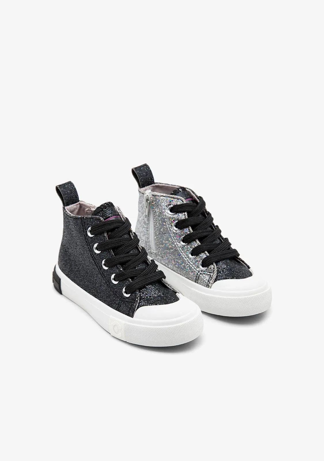 Black Glitter High Top Sneakers