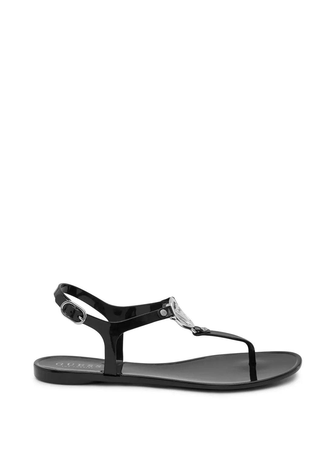 Black Replace Logo Sandals