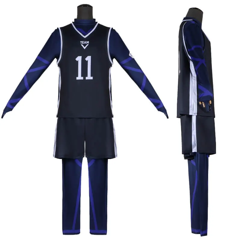 Blue Lock Jersey Anime Blue Lock Black Sportswear Soccer Jersey Costume Becostume