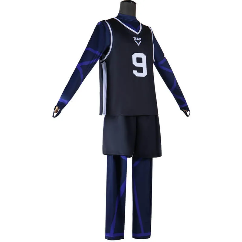 Blue Lock Jersey Anime Blue Lock Black Sportswear Soccer Jersey Costume Becostume