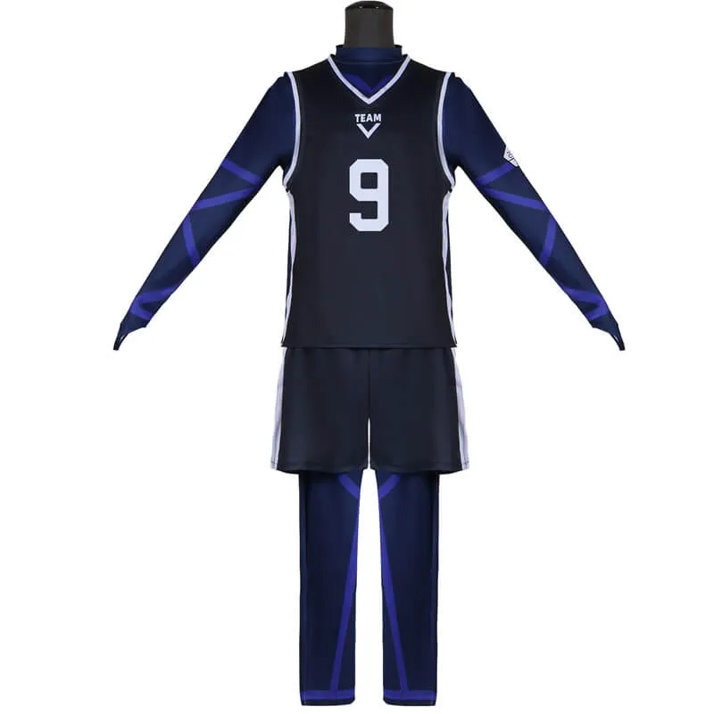 Blue Lock Jersey Anime Blue Lock Black Sportswear Soccer Jersey Costume Becostume