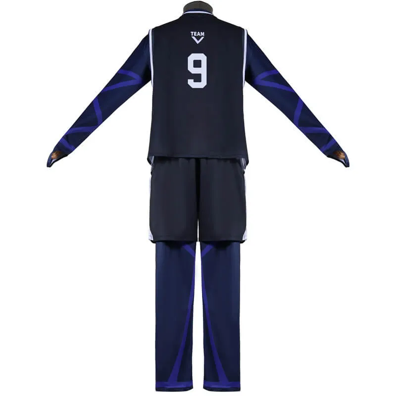 Blue Lock Jersey Anime Blue Lock Black Sportswear Soccer Jersey Costume Becostume