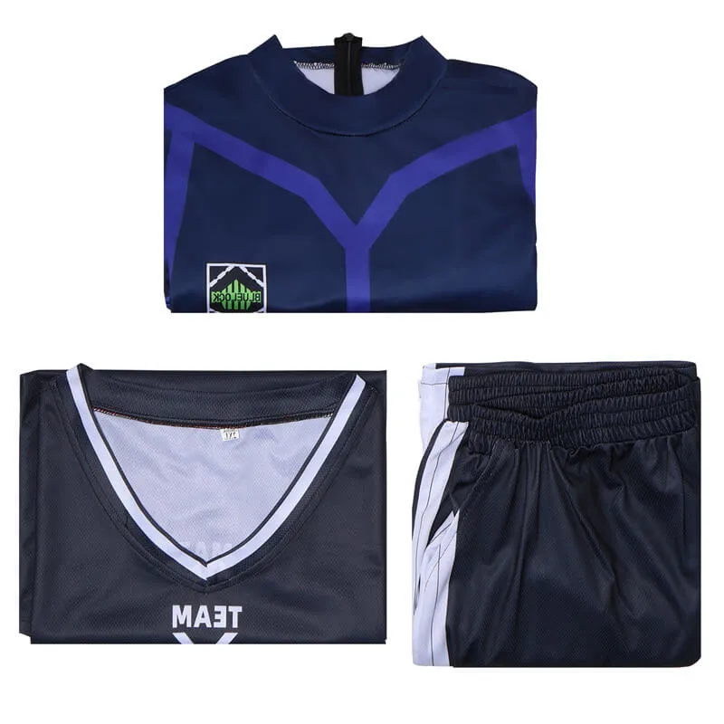 Blue Lock Jersey Anime Blue Lock Black Sportswear Soccer Jersey Costume Becostume