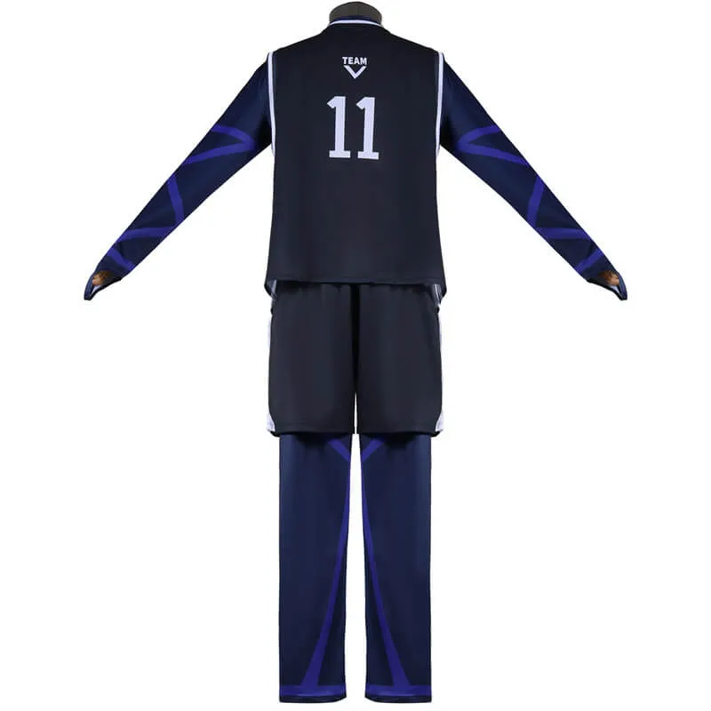 Blue Lock Jersey Anime Blue Lock Black Sportswear Soccer Jersey Costume Becostume