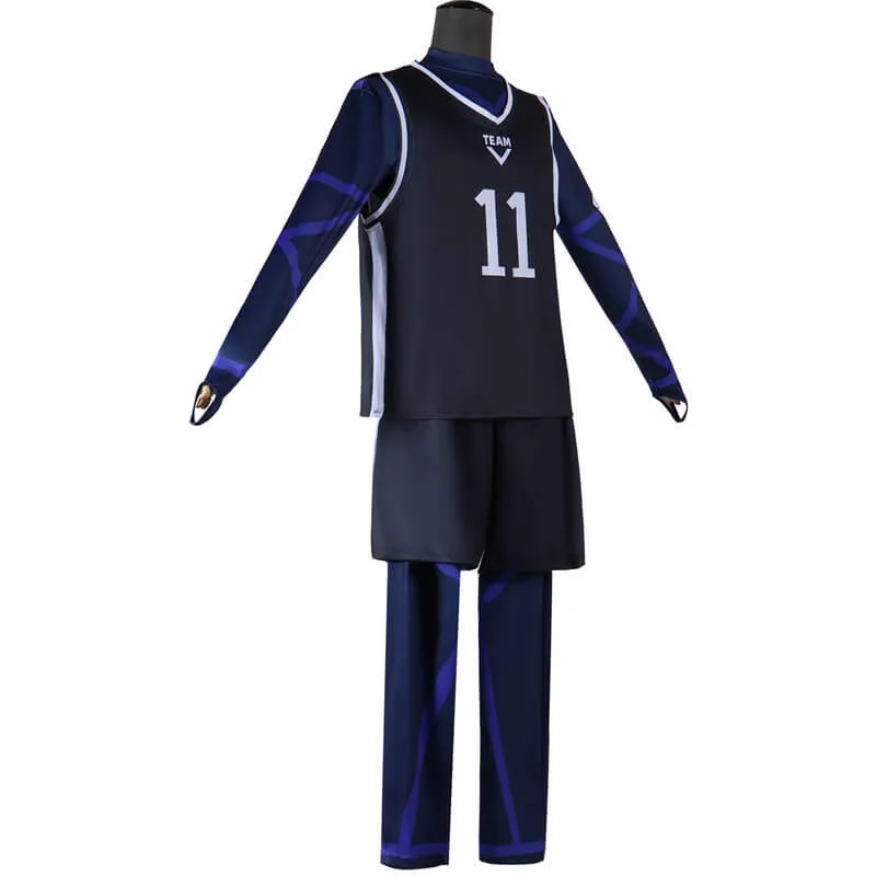 Blue Lock Jersey Anime Blue Lock Black Sportswear Soccer Jersey Costume Becostume