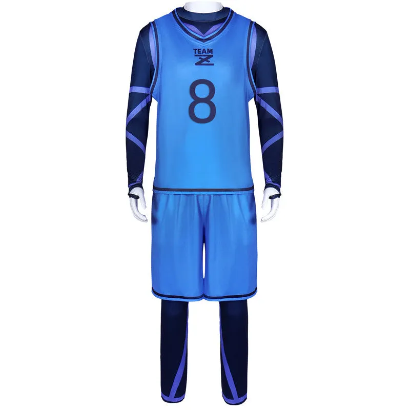 Blue Lock Jersey Anime Blue Lock Blue Sportswear Soccer Jersey Becostume