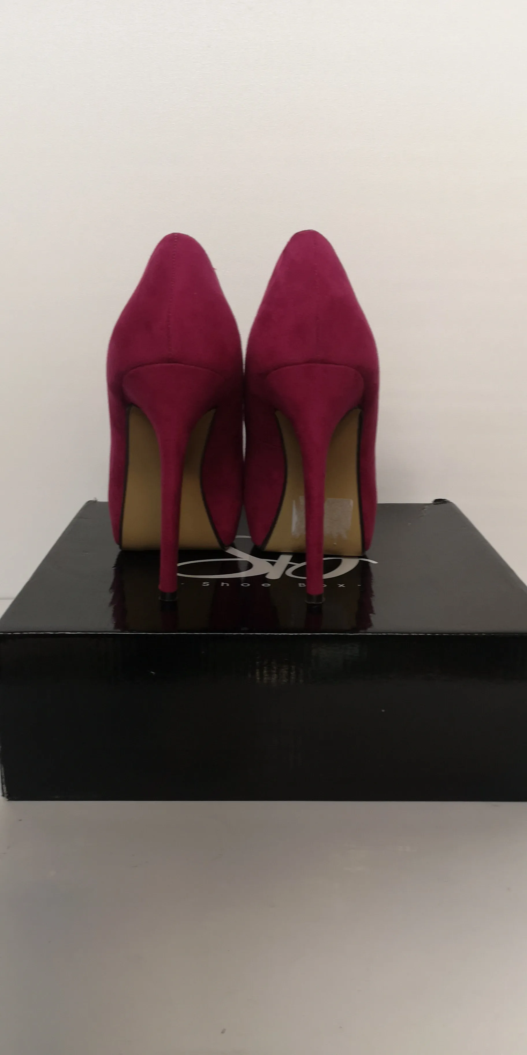 BNIB Shoe Box Boutique Pink Ladies Peep Toe Platform High Court Shoe Pink Size 5