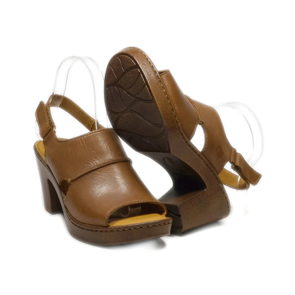 Born Peep Toe Leather Brown Colour For Women