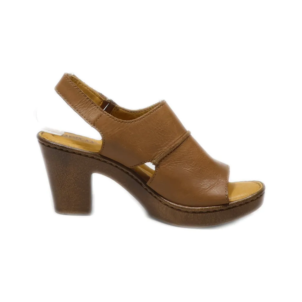 Born Peep Toe Leather Brown Colour For Women
