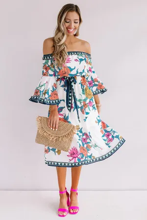 Bubbly with Besties Off Shoulder Midi