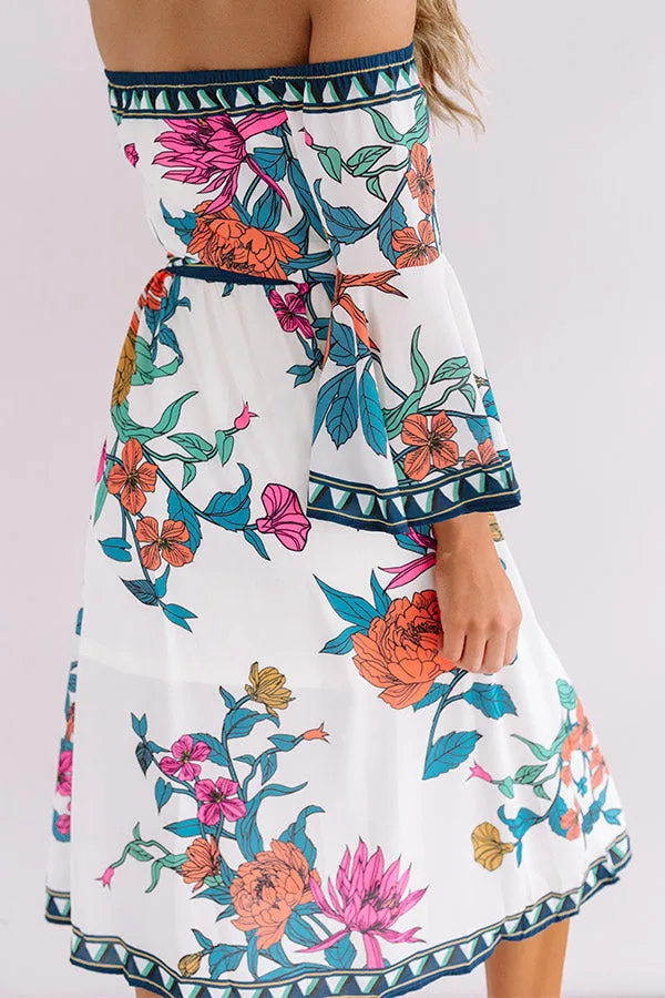Bubbly with Besties Off Shoulder Midi