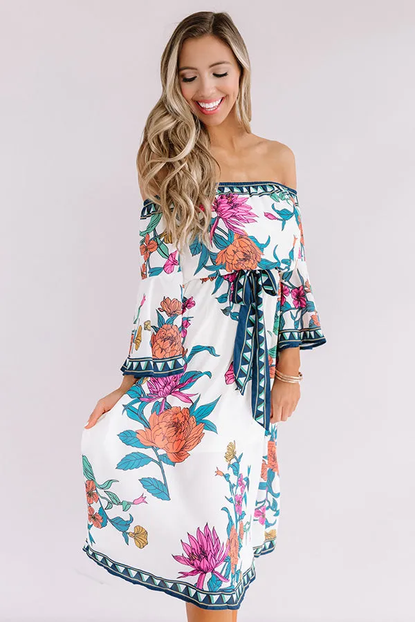 Bubbly with Besties Off Shoulder Midi
