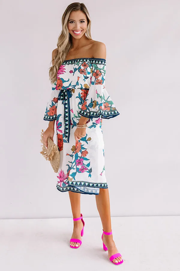 Bubbly with Besties Off Shoulder Midi