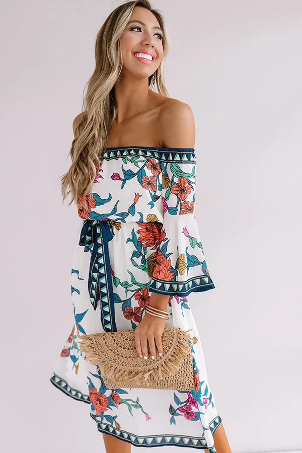 Bubbly with Besties Off Shoulder Midi