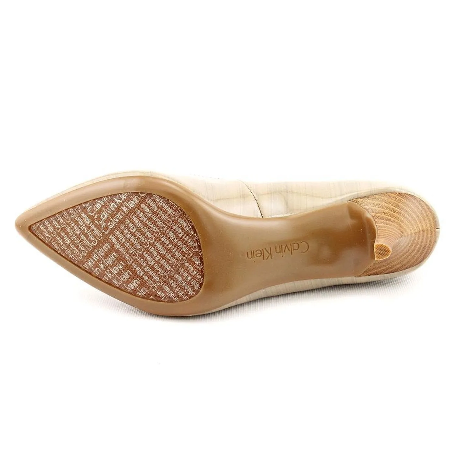 Calvin Klein Ashley Patent Leather Pump, Beige (Women)
