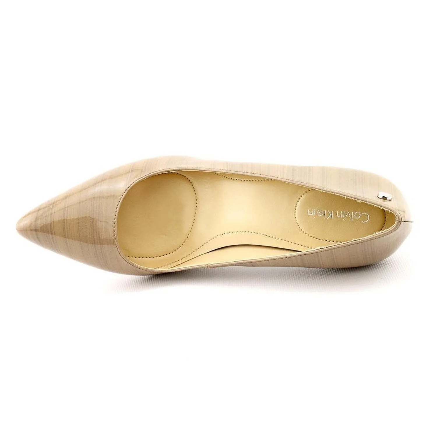 Calvin Klein Ashley Patent Leather Pump, Beige (Women)