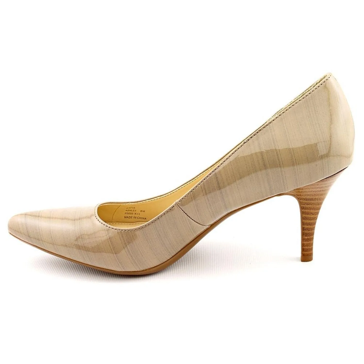 Calvin Klein Ashley Patent Leather Pump, Beige (Women)