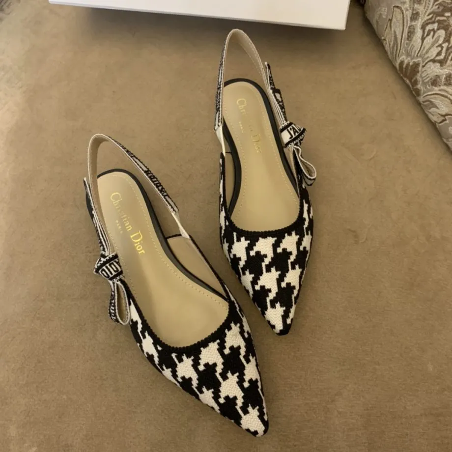 CD J'Ador Slingback Pump Black And White For Women 0.6 in / 1.5 cm
