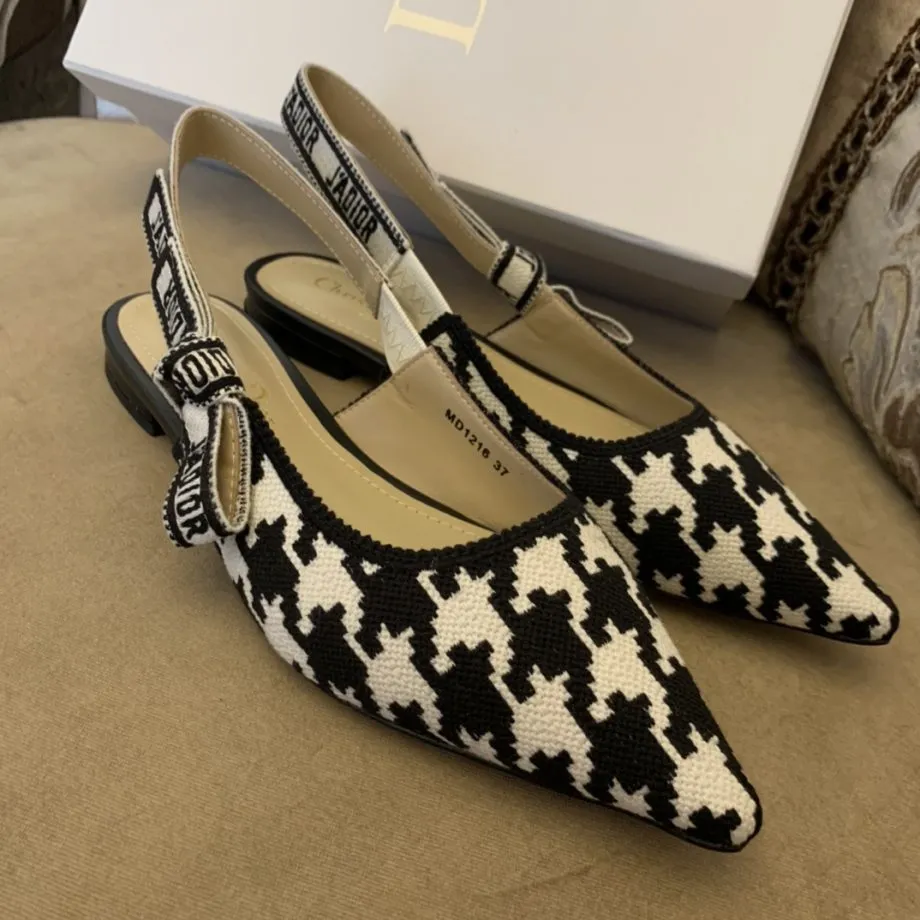 CD J'Ador Slingback Pump Black And White For Women 0.6 in / 1.5 cm