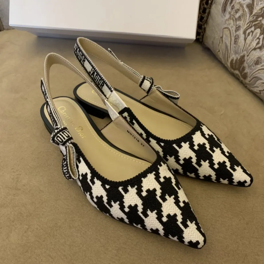 CD J'Ador Slingback Pump Black And White For Women 0.6 in / 1.5 cm
