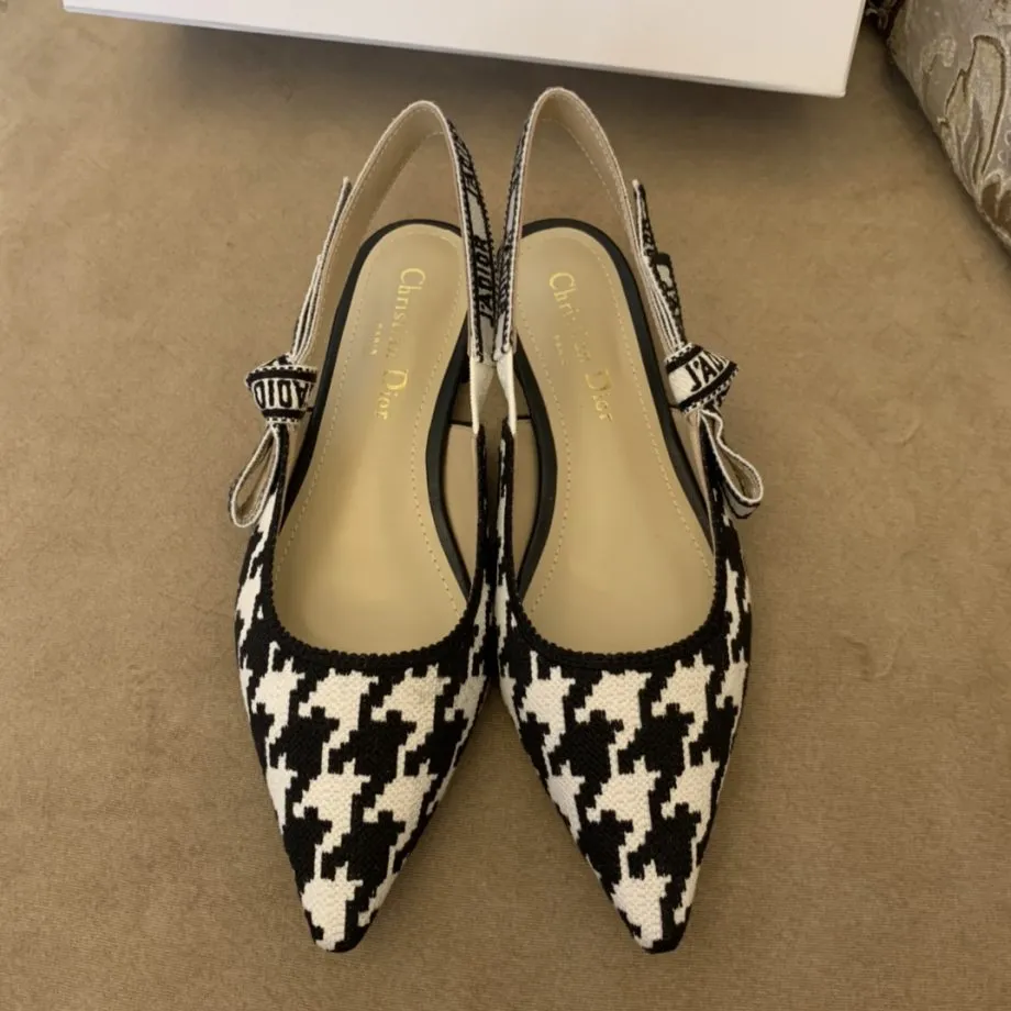 CD J'Ador Slingback Pump Black And White For Women 0.6 in / 1.5 cm