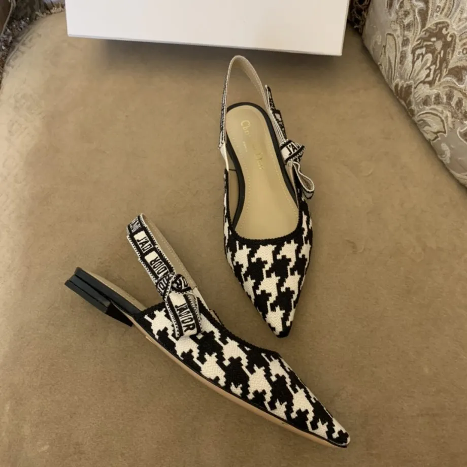 CD J'Ador Slingback Pump Black And White For Women 0.6 in / 1.5 cm