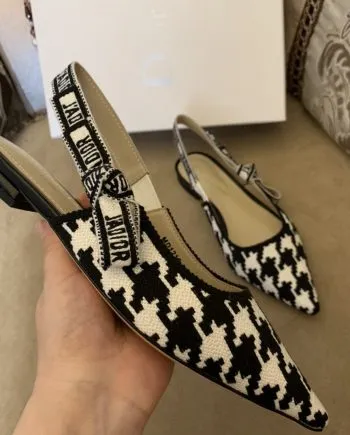 CD J'Ador Slingback Pump Black And White For Women 0.6 in / 1.5 cm
