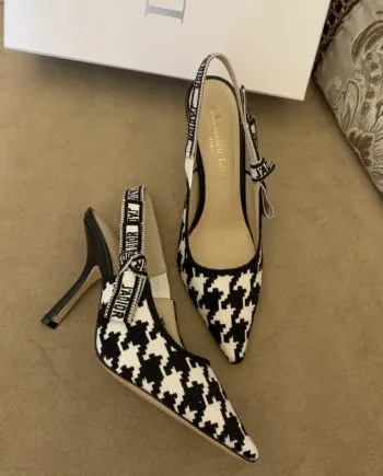 CD J'Ador Slingback Pump Black And White For Women 3.7 in / 9.5 cm