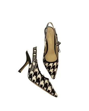 CD J'Ador Slingback Pump Black And White For Women 3.7 in / 9.5 cm